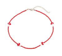 QYYZTQY 925 Sterling Silver Mushroom Necklace For Women, Bohemia Multicolor Mixed Beads Necklace Cute Cartoon Mushroom Seed Beaded Necklace Sweet Jewelry, Mushroom Choker