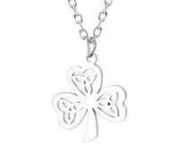 QYYZTQY 925 Sterling Silver Patricks Day Necklaces For Women and Men, Patrick Symbol Charm Necklace Shamrock Lucky Three Leaf Heart Trinity Knot Triquetra, Patricks Day Beads Bulk