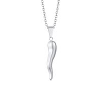 QYYZTQY 925 Sterling Silver Protection Charm Italian Horn Necklace For Women Men, Talisman Necklace - Lucky Italian Horn Charm, Chili Pepper Necklace, Italian Pepper Necklace For