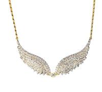 QYYZTQY 925 Sterling Silver Retro Light Wing Necklace For Women, Exquisite Cubic Zirconia Wing Necklaces - Wings Necklace Pendant, Necklaces For Women Birthday Valentine