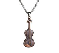 QYYZTQY 925 Sterling Silver Rock and Roll Necklace For Women and Men, Violin Necklace Hip Hop Music Style Chain Guitar Necklace Pendant, Spiked Choker, Punk Choker, Spike Choker, Guitar Pick Necklace