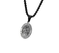 QYYZTQY 925 Sterling Silver Saint Michael Necklace For Women and Men, Religion Michael Medallion Necklace, Faith Protection Chain Amulet, Michael Necklace, Saint Michael Pendant For Men