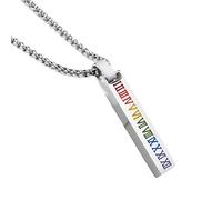 QYYZTQY 925 Sterling Silver Trans Necklace For Unisex, Rainbow Vertical Bar Pendant Necklaces Gay Pride Rainbow Choker Lesbian Pride, Bisexual Necklace, Transgender Necklace, Double Venus Necklace