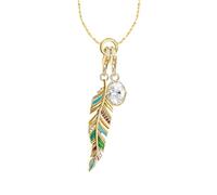 QYYZTQY 925 Sterling Silver Vintage Feather Necklaces For Women Girls, Europe Style Feather Choker Necklace - Shiny Crystal Arrow Feather Necklace, Dream Catcher Necklaces For Birthday