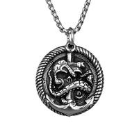 QYYZTQY 925 Sterling Silver Water Anchor Necklace For Men, 20-28inch Chain Octopus Anchor Charm Choker - Punk Gothic Anchor Pendant, Nautical Jewelry For Women Birthday Halloween Christmas Gifts