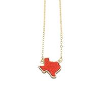 QYYZTQY 925 Sterling Silver Western Cowgirl Druzy Necklace For Women, Geometric Texas Shape Stone Necklace - Resin Druzy Jewelry Necklace, Light Blue Necklace For Valentine Birthday Gifts