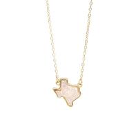 QYYZTQY 925 Sterling Silver Western Cowgirl Druzy Necklace For Women, Geometric Texas Shape Stone Necklace - Resin Druzy Jewelry Necklace, Light Blue Necklace For Valentine Birthday Gifts