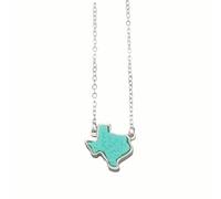 QYYZTQY 925 Sterling Silver Western Cowgirl Texas Druzy Necklace For Women, Geometric Heart Shape Druzy Stone Necklace - Resin Druzy Jewelry Necklace, Light Blue Necklace For Valentine