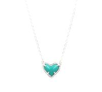 QYYZTQY 925 Sterling Silver Western Cowgirl Texas Druzy Necklace For Women, Geometric Heart Shape Druzy Stone Necklace - Resin Druzy Jewelry Necklace, Light Blue Necklace For Valentine