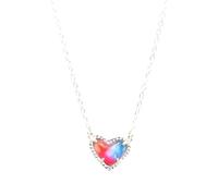 QYYZTQY 925 Sterling Silver Western Cowgirl Texas Druzy Necklace For Women, Geometric Heart Shape Druzy Stone Necklace - Resin Druzy Jewelry Necklace, Light Blue Necklace For Valentine