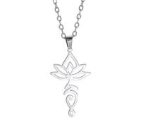 QYYZTQY 925 Sterling Silver Yoga Flower Necklace For Women Girls, Buddhism Mandala Charm Choker - Vintage Necklace, Minimalist Pendant, Jewelry For