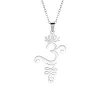 QYYZTQY 925 Sterling Silver Yoga Flower Necklace For Women Girls, Buddhism Mandala Charm Choker - Vintage Necklace, Minimalist Pendant, Jewelry For