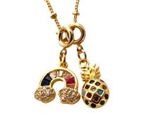 QYYZTQY AAA Zircon Rainbow Necklace For Women, Cute Rainbow Balloon Choker - Colorful Pride Beads Rainbow Heart Necklace, Rainbow Bridge Necklace For Birthday Valentine Gifts