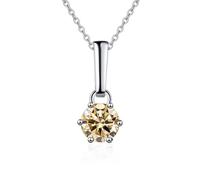 QYYZTQY Accessories 1 to 2 D Color Round Cut Moissanite Pendant Necklaces for Women Six Claw Necklace for Women - Valentine's Day Birthday