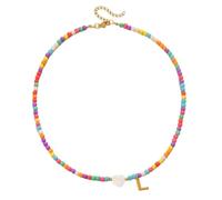 QYYZTQY Adjustable Length Pendant for Women Jewelry Women's Necklace Letter Initials Bead Opal Cat