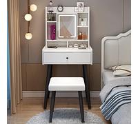 QYYZTQY Adjustable Touch Screen Illuminated Makeup Vanity Set with Stool & Cushion Drawer & StorageElegant Dressing Table for Beauty & nization