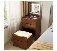 QYYZTQY Affordable Small Makeup Vanity with Lights 3 Color Lighting Modes Space-Saving Makeup Console for Women Ideal for Bedroom and Beauty Use.