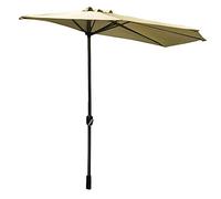 QYYZTQY Against The Wall Half Square Parasol, Red Waterproof Patio Umbrella Outdoor Market Table Umbrellas, Heavy Duty Garden Balcony Sun Shade Cover