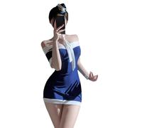 QYYZTQY Airline Stewardess Costume for Women Outfit Flight Attendant Lingerie Dress Adult Lady Naughty Cosplay Skirt Underwear Roleplay OL Uniform Cute Suits Bodysuit Scarf Hat Set Halloween