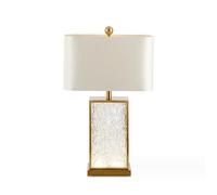 QYYZTQY American Large Table Lamp Minimalism Bedside Lamp Table Lamp Glass Bedroom Living Room with Fabric Shade Study Hotel E27*1 40 * 68cm