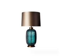 QYYZTQY American Large Table Lamp Minimalism Decorative Table Lamp Glass Bedroom Bedside Lamp Living Room with Fabric Shade Study Hotel E27 40 * 70cm