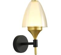 QYYZTQY American Minimalist Transparent Cylindrical Glass Shade Iron Dimmable Mounted Lamp for Living Room Bedroom Hallway Stairway Porch LED Wall Light