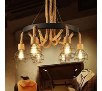 QYYZTQY American Retrohemp Rope Nostalgic Loft Industrial Style Internet Cafe Restaurant, Chandelier