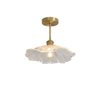 QYYZTQY Antique Gold Brass Ceiling Light Clear Glass Flower Ceiling Lamp Semi Flush Mount Close to Ceiling Light Fixtures for Hallway Kitchen Aisle Corridor Balcony