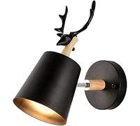 QYYZTQY Antler Decoration Wall Lamp, Deer Head Wall, Adjustable Bedside Reading Light, Wall Light for Bedroom, Lighting Fixture for Living Room Hallway Dining Room Entryways (Color : Black)