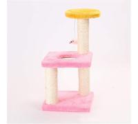 QYYZTQY Apartments Three-Tier Scratching Post Pet ture Kitten Game House Small Climbing Frame Cat Tree Tower (Color Pink, Size : 19.5X19.5X40cm