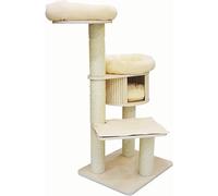 QYYZTQY Apartments Wood Four-Layer Sisal Solid Board Climbing Frame Nest Scratching Post Toy Cat Tree Tower (Color White, Size : 73X57X150CM) Fen