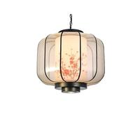 QYYZTQY Art Chinese Classical Restaurant Traditional Orchid Flower Plum Blossom Fabric Team Room Living Room Sushi Bar Pendant Lamps,