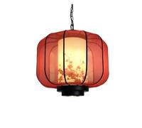 QYYZTQY Art Chinese Classical Restaurant Traditional Orchid Flower Plum Blossom Fabric Team Room Living Room Sushi Bar Pendant Lamps,