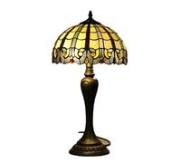 QYYZTQY Baroque Stained Glass Table Lamps for Bedroom Vintage Mediterranean Retro Desk Lamp Bedside Led Night Lights Home Decor Warm as Ever