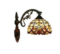 QYYZTQY Baroque Wall Sconces, 7.8Inches Style Stained Glass Wall Lamp Elegant Victorian Decorative Wall Light Fixtures for Staircase Bedroom Hotel Living Room