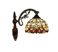 QYYZTQY Baroque Wall, Style 7.8Inch Stained Glass Shade Luxurious Wall Lamp E26/E27 for Bedroom, Kitchen, Living Room, Bathroom, Hallway Indoor