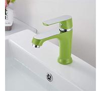 QYYZTQY Basin Faucet Green/Orange/White Water Taps Fashion Style Brass Hot and Cold Sink Crane Spray Painting Chrome with Aerator Single Handle,Green Star of Light