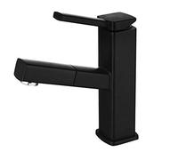 QYYZTQY Basin Mixer Tap with Pull out Spray Taps Hot and Cold Single Hole Bathroom Complete Accessories-Black Faucet