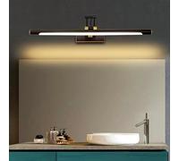 QYYZTQY Bathroom Interior Waterproof Mirror Lamp 180° Rotatable Wall Long Minimalist Iron Acrylic for Living Room Bedroom Staircase Restaurant (43cm,Black Neutral Light)