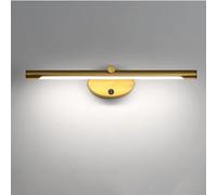 QYYZTQY Bathroom Mirror Light Indoor Waterproof Lamp with Long Strip Decorative Wall for Living Room Study Bedroom (Gold-Warm Light,46cm)