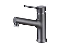 QYYZTQY Bathroom with Pull out Spray 360°Rotatable Hot and Cold Water Sink Taps Dual Mode Single Handle Mixer Faucet Lavatory Vanity Basin Faucets,Brushed Gold(Grey)