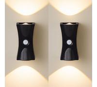 QYYZTQY Battery Operated Light Indoor Dimmable Lamp with Motion Sensor Auto/ON/Off Wall USB Rechargeable for Bedroom Living Room Bathroom (Gold,1 Pack)