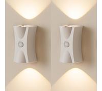 QYYZTQY Battery Operated Light Indoor Dimmable Lamp with Motion Sensor Auto/ON/Off Wall USB Rechargeable for Bedroom Living Room Bathroom (Gold,1 Pack)