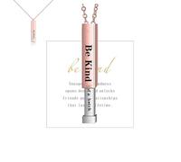 QYYZTQY Be Kind ...of A B AHidden Message s Women 3D Engraving Vertical Bar Stainless Steel Encouragement Mantra Pendant Funny Inspirational Friendship Gift Jewelry for Girls