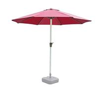 QYYZTQY Beach Parasol Outdoor Garden Parasols 2.7m Umbrella with Crank Handle, Thickened Aluminum Pole and PU Coated Fabric, Wind Resistance Good (Red A)