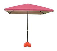 QYYZTQY Beach Parasol Rectangle 250cm Waterproof Polyester Fabric Outdoor Umbrella Height Adjustable, Garden for and Patio (Pink A)