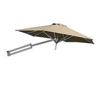 QYYZTQY Beach Parasol Wall-Mounted Patio Umbrella,Garden Aluminum Polyester Green Outdoor Backyard Shop Folding UV Protection Sun Shade (Light Coffee 220cm)