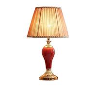 QYYZTQY Bed Lamp 22.83 Inch Red Bedside Lamp Retro Ceramic Table Lamp Night Light Indoor Home Decor Reading Lamp Living Room Lamp(A)