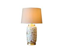 QYYZTQY Bed Lamp Chinese Ceramic Table Lamp Bedroom Bedside Lamp Living Room Side Decorative Table Lamps, Used for Office Study Desktop Decor Desk Lamp Living Room Lamp(B)