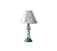 QYYZTQY Bed Lamp Living Room Or Bedroom Table Lamp Resin Table Lamp White Cloth Shade Lighthouse Pattern Creative Desktop Decorative Lamps Living Room Lamp